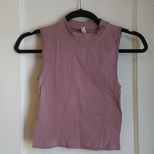Prime Cut Purple Mock Neck Stretch Top